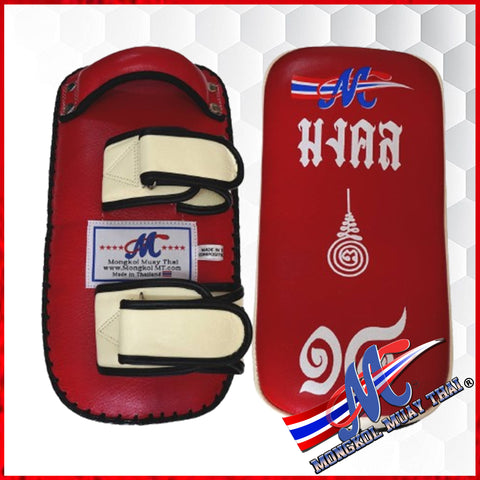 Single Mongkol Thai pad, Crafted from genuine leather, these Muay Thai training pads are designed to endure the rigorous demands of intense workouts