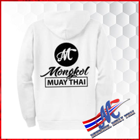 Hoodies white, ZIP fornt  red, M,L,XL