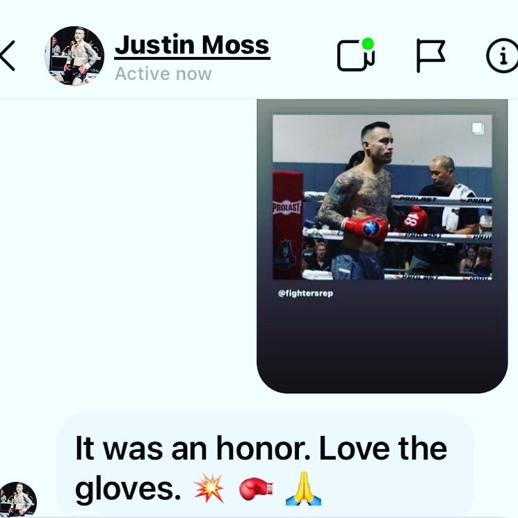 "It was an honor. Love the gloves"