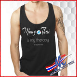 t-sh muay thai is my therapy black tank top for men , unisex S, M, L, XL