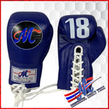 Mongkol Boxing Gloves- Navy Blue, Lace Up #18 SERIES 10 Oz