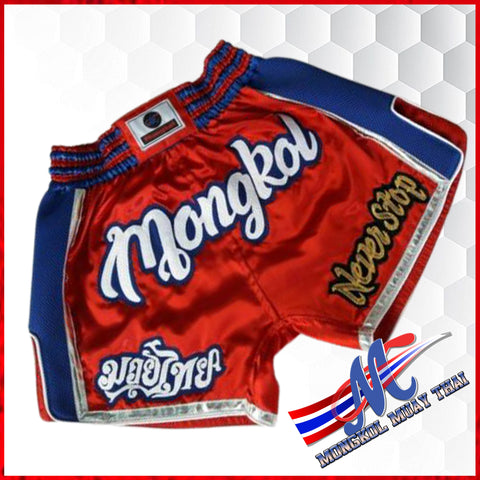 Thai shorts boxing shorts never stop red blue M, L Mongkol shorts never stop SNS