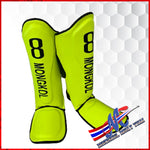 he new and improved Mongkol #8 shin guards, handcrafted in Thailand,