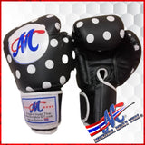 black Essential Collection Polka Dot 10 oz. boxing Gloves