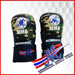 Mongkol MMA Shooter Gloves camo  front view for bag work 