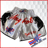 Shorts white color ,fight & Fit , two black tigers