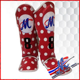 Red Essential Collection Polka Dot Kids shin guards
