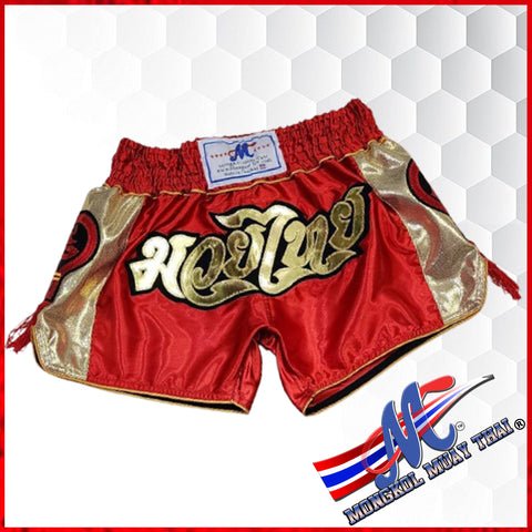 Mongkol style Muay Thai shorts Red