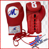 #8 pro fight gloves Red, real leather 