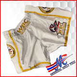 shorts muay thai wbc white WBC  Muaythai  shorts White Gold